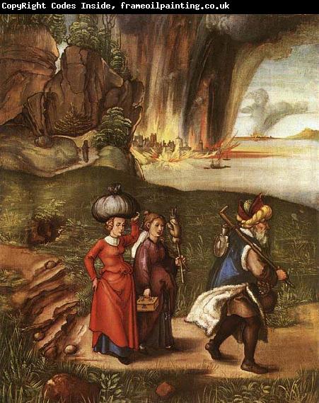 Albrecht Durer Lot Fleeing with his Daughters from Sodom